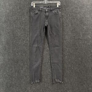 AG Adriano Goldschmied Jeans Womens 27 Black Legging Ankle Super Skinny Raw Hem